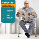 vessgra 3-in-1 Raised Toilet Seat with Padded Cushion, Adjustable Height Shower Chair & Safety Frame, 300 lbs Capacity for Seniors, Disabled, Pregnant
