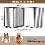 Metal Freestanding Dog Gates with Door,Extra Wide 24", 32" Height Foldable Dog Fence for Indoor & Outdoor, Heavy Duty Freestanding Pet Barrier for Stairs, Doorways, Halls, Kitchen,Yard,Christmas Tree