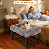 Upgraded Dog Bunk Bed, Portable Bedside Lounge Pet Bed, Dog Beds Attachment to Human Bed, Bedside Dogs Bed for Small, Medium Cats & Dogs, Pet Window Perch