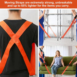 vessgra Padded Moving Straps, 1-Person & 2-Person Lifting System, Adjustable Heavy Duty Straps for Furniture, Appliances, Up to 800 lbs, Back Pain Relief