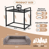 Upgraded Dog Bunk Bed, Portable Bedside Lounge Pet Bed, Dog Beds Attachment to Human Bed, Bedside Dogs Bed for Small, Medium Cats & Dogs, Pet Window Perch