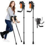 vessgra  3-Angle Adjustable Forearm Crutches for Adults, Foldable Arm Crutches with EVA Elbow Support and Non-Slip Handles, Lightweight Aluminum Walking Support (1 Pair)