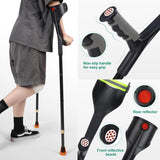 Vessgra Adjustable Forearm Crutches for Adults, Lightweight Foldable Aluminum Walking Crutches with Ergonomic Handle, 10-Level Height, Anti-Drop Cuff & Non-Slip Tips (1 Pair)