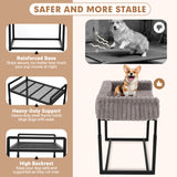 Upgraded Dog Bunk Bed, Portable Bedside Lounge Pet Bed, Dog Beds Attachment to Human Bed, Bedside Dogs Bed for Small, Medium Cats & Dogs, Pet Window Perch
