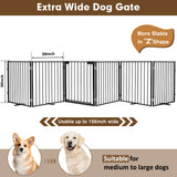 52" Extra Wide Dog Gate, Heavy Duty Metal Freestanding Dog Gate with Door for Indoor & Outdoor, Foldable Pet Fence for Stairs, Doorways,House,Porch,Deck,Yard, Auto Close