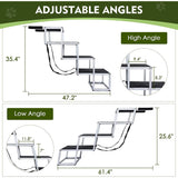 Extra Wide Dog Car Stairs for Large Dogs, Foldable Pet Steps Aluminum Dog Ramps 4 Steps Dog Stairs, Support 150 to 200 lbs