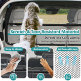 Dog Car Barrier Escape-Proof, 46" Wide Car Divider for 3rd Row Seats & Cargo Area, Durable Cargo Area Dog Car Gate Trunk Barrier with See Through Net Mesh for Small Sized SUV & Vehicles Or Hatchback