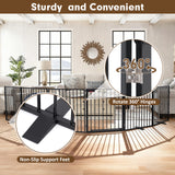 52" Extra Wide Dog Gate, Heavy Duty Metal Freestanding Dog Gate with Door for Indoor & Outdoor, Foldable Pet Fence for Stairs, Doorways,House,Porch,Deck,Yard, Auto Close