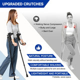 vessgra  3-Angle Adjustable Forearm Crutches for Adults, Foldable Arm Crutches with EVA Elbow Support and Non-Slip Handles, Lightweight Aluminum Walking Support (1 Pair)