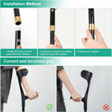Vessgra Adjustable Forearm Crutches for Adults, Lightweight Foldable Aluminum Walking Crutches with Ergonomic Handle, 10-Level Height, Anti-Drop Cuff & Non-Slip Tips (1 Pair)