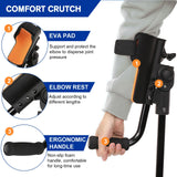vessgra  3-Angle Adjustable Forearm Crutches for Adults, Foldable Arm Crutches with EVA Elbow Support and Non-Slip Handles, Lightweight Aluminum Walking Support (1 Pair)