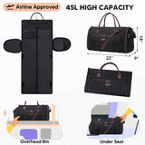 Garment Bags for Travel, Convertible Garment Duffle Bags for Women, Carry On Garment Bag with Shoes Compartment,2 in 1 Travel Suit Duffel Bag with Detachable Shoulder Strap