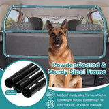 Dog Car Barrier Escape-Proof, 46" Wide Car Divider for 3rd Row Seats & Cargo Area, Durable Cargo Area Dog Car Gate Trunk Barrier with See Through Net Mesh for Small Sized SUV & Vehicles Or Hatchback