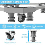 vessgra Adjustable Mini Fridge Stand with Wheels, Universal Washer Dryer Pedestal, 16-24 Inches, Supports 660 lbs, Anti-Vibration, Height Adjustable