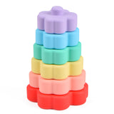 Baby Silicone Stacking Tower，Infant Sensory Stacking Toy，Silicone Baby Stacking Rings，Educational Stacking Playset，Soft and Safe Stacking Tower
