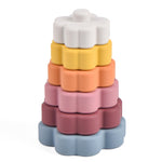Baby Silicone Stacking Tower，Infant Sensory Stacking Toy，Silicone Baby Stacking Rings，Educational Stacking Playset，Soft and Safe Stacking Tower