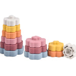 Baby Silicone Stacking Tower，Infant Sensory Stacking Toy，Silicone Baby Stacking Rings，Educational Stacking Playset，Soft and Safe Stacking Tower