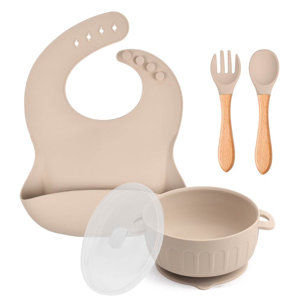 Children's Silicone Complementary Food Kit，Baby Food Feeding Starter Kit，Silicone Baby Feeding Kit，Toddler Self-Feeding Essentials，BPA-Free Baby Feeding Utensil Set