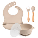 Children's Silicone Complementary Food Kit，Baby Food Feeding Starter Kit，Silicone Baby Feeding Kit，Toddler Self-Feeding Essentials，BPA-Free Baby Feeding Utensil Set