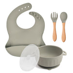 Children's Silicone Complementary Food Kit，Baby Food Feeding Starter Kit，Silicone Baby Feeding Kit，Toddler Self-Feeding Essentials，BPA-Free Baby Feeding Utensil Set