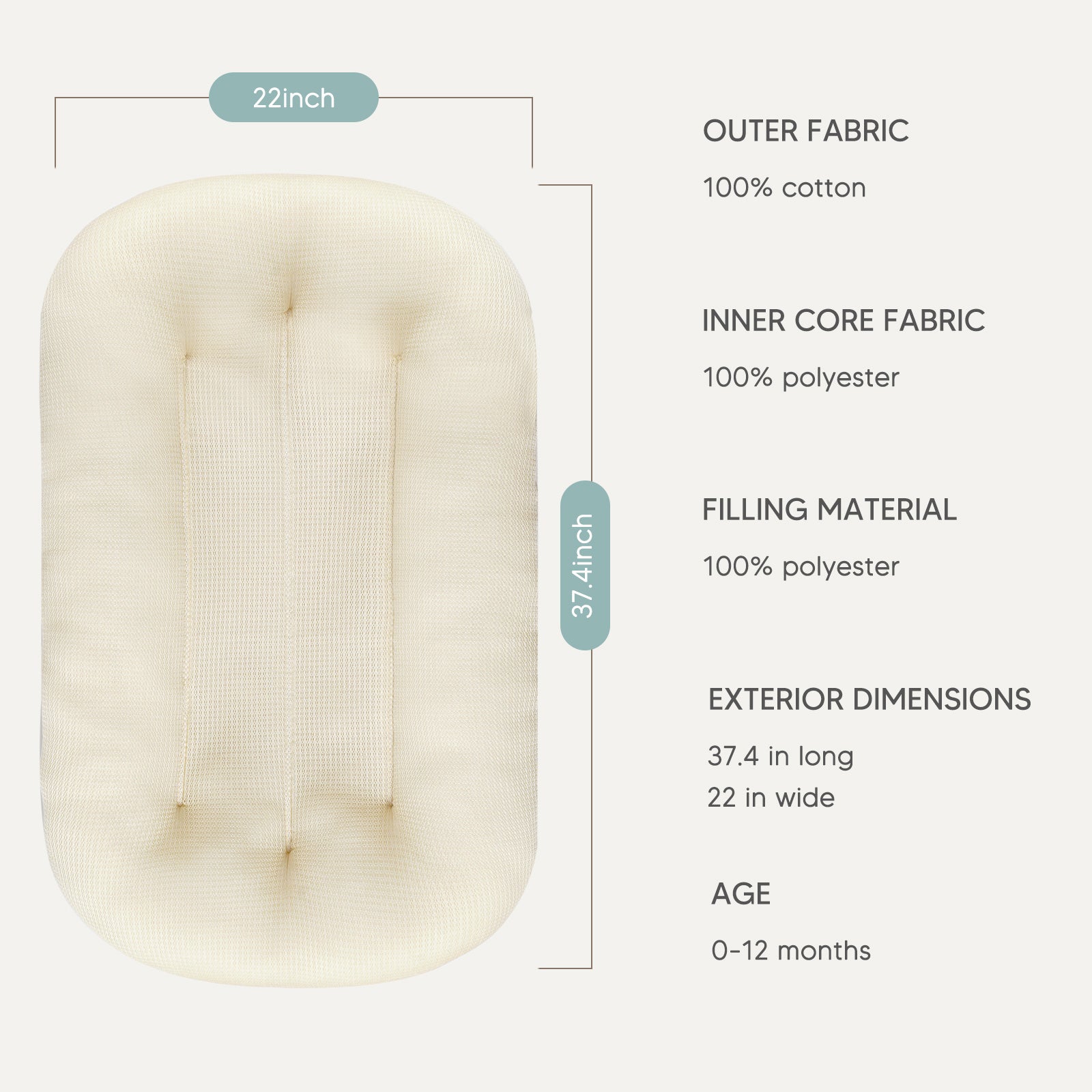 Infant Lounger，Cozy Baby Nest，Portable Baby Lounger，Comfortable Infant Sleeper，Multi-Functional Baby Bed