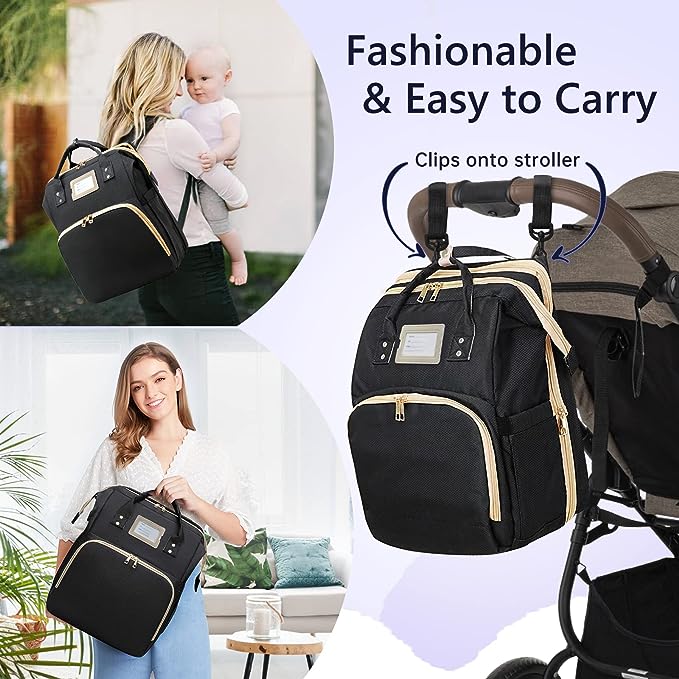 Diaper Bag Essentials，Stylish Baby Diaper Tote，Multi-Compartment Diaper Backpack，Travel-Ready Changing Bag，Durable Diaper Organizer