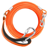 Furggis 10ft Dog Leash Chew Proof, Tie Out Cable for Dogs Heavy Duty with Comfortable Padded Handle for Dogs Up to 125lbs, Red