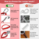 Furggis 10ft Dog Leash Chew Proof, Tie Out Cable for Dogs Heavy Duty with Comfortable Padded Handle for Dogs Up to 125lbs, Red