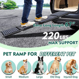 Furggis 67" Foldable Dog Ramps Large Dogs, Dog Car Ramp with Non-Slip Rug Surface, Pet Ramp Stairs Portable,Dog Steps for Medium & Large Dogs Up to 220 LBS Get Into a Car, SUV & Truck