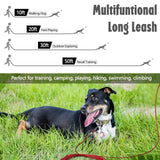 Furggis 10ft Dog Leash Chew Proof, Tie Out Cable for Dogs Heavy Duty with Comfortable Padded Handle for Dogs Up to 125lbs, Red