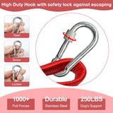 Furggis 10ft Dog Leash Chew Proof, Tie Out Cable for Dogs Heavy Duty with Comfortable Padded Handle for Dogs Up to 125lbs, Red