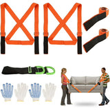 vessgra Padded Moving Straps, 1-Person & 2-Person Lifting System, Adjustable Heavy Duty Straps for Furniture, Appliances, Up to 800 lbs, Back Pain Relief
