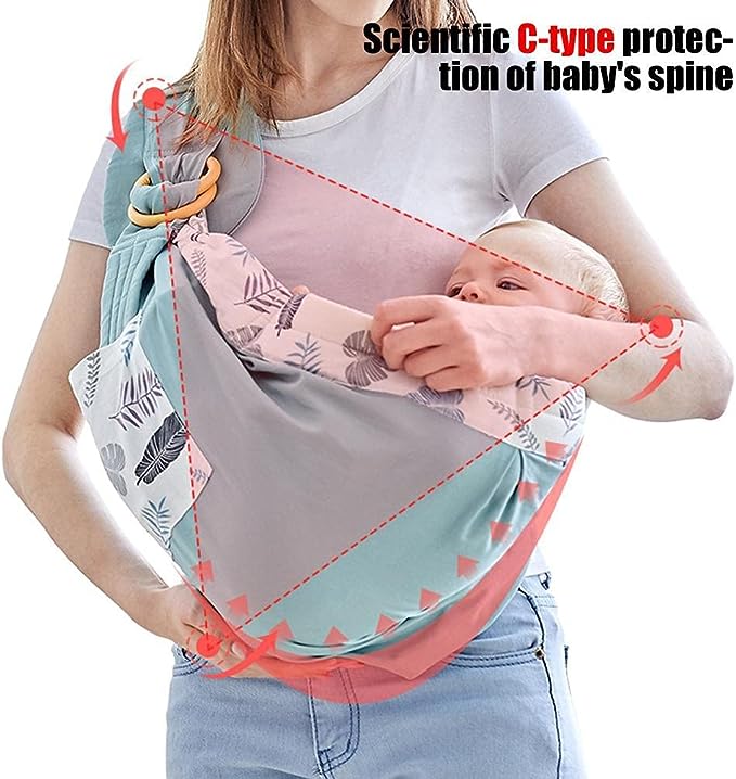 Ring Sling Baby Carrier，Adjustable Infant Ring Sling，Comfortable Babywearing Sling，Versatile Ring Sling Wrap，Stylish and Practical Baby Sling