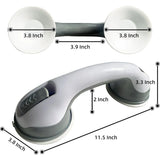 Vessgra 2-Pack Shower Grab Bars for Seniors, 250 LB Heavy Duty Suction Cup Handles, Non-Slip Bathroom Safety Handrail for Elderly, Handicap, Shower, Bathtub