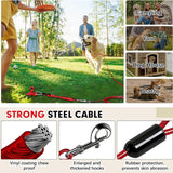 Furggis Heavy Duty Dog Tie Out Stake with 20FT Cable, Shock Absorbing Bungee Tether, Rust Proof Ground Anchor for Yard, Camping & Outdoor, Holds up to 360 Lbs