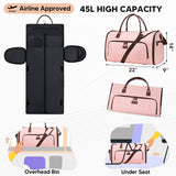 Garment Bags for Travel, Convertible Garment Duffle Bags for Women, Carry On Garment Bag with Shoes Compartment,2 in 1 Travel Suit Duffel Bag with Detachable Shoulder Strap