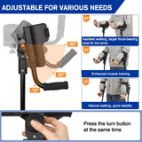 vessgra  3-Angle Adjustable Forearm Crutches for Adults, Foldable Arm Crutches with EVA Elbow Support and Non-Slip Handles, Lightweight Aluminum Walking Support (1 Pair)