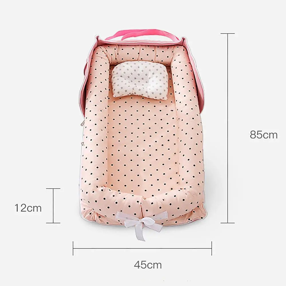 Cotton Portable Folding Crib，Convenient Baby Bed，Comfortable Travel Crib，Lightweight Baby Crib，Versatile Folding Crib