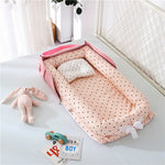 Cotton Portable Folding Crib，Convenient Baby Bed，Comfortable Travel Crib，Lightweight Baby Crib，Versatile Folding Crib