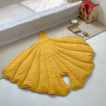 Mustard Yellow Playmat，Ginkgo Biloba Quilted Playmat，Stylish Baby Play Space，Comfortable Playmat，Cozy Baby Play Area