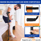 vessgra  3-Angle Adjustable Forearm Crutches for Adults, Foldable Arm Crutches with EVA Elbow Support and Non-Slip Handles, Lightweight Aluminum Walking Support (1 Pair)