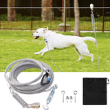 Dog Tie Out Runner for Yard, Dog Trolley System 75FT Dog Lead with 10FT Dog Runner Line, Dog Zipline Heavy Duty Dog Run Cable for Large Dogs 125lbs, Red